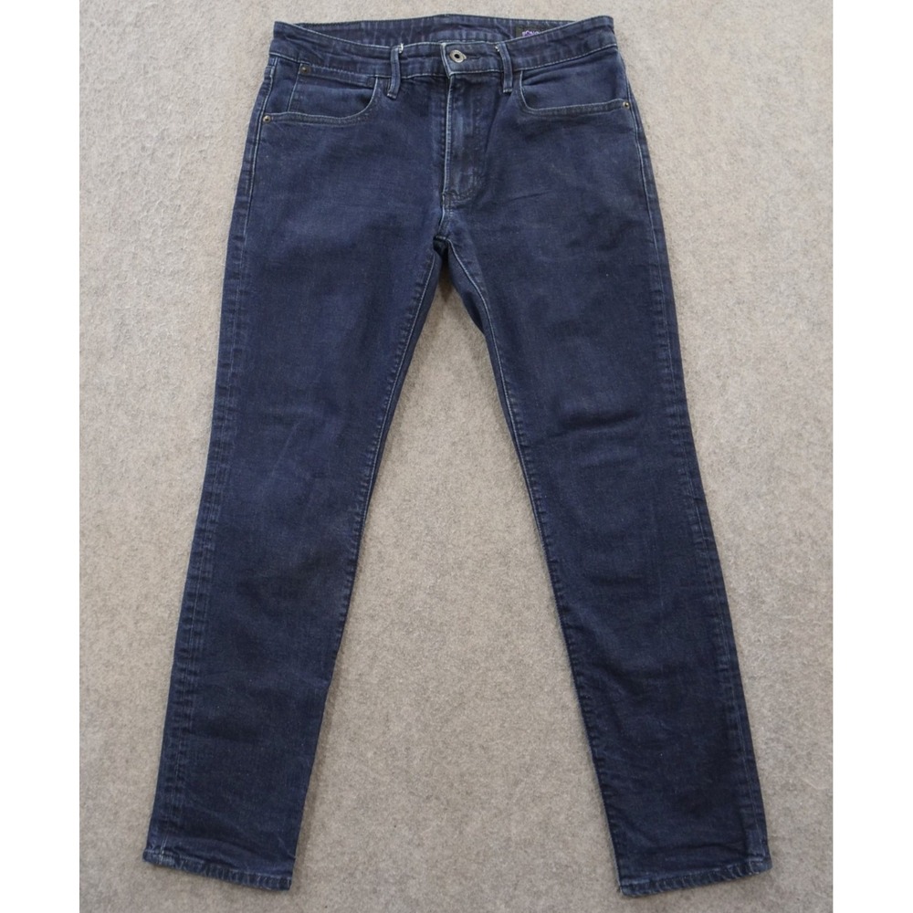 Bonobos Jeans Mens 31 Blue Denim Straight Mid Rise Zip Fly Tailored Dark Wash